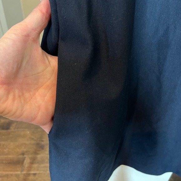 Pearl by Lela Rose Navy Blue Ponte Pearl Sleeve Dress Lg NWT Boat Neck Shift - Picture 6 of 8